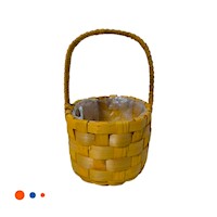 Cesto Decorativo Tejido Circular con Asa para Organizar Espacios del Hogar Y+Papel Regalo
